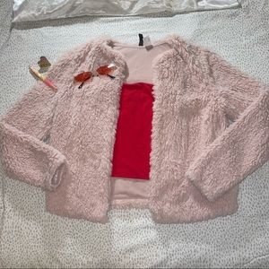 y2k pink fluffy jacket 💌